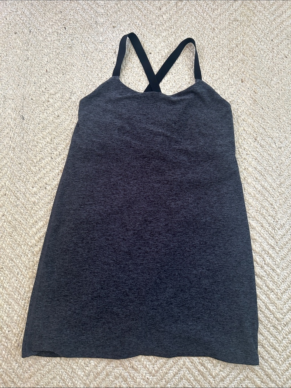 Beyond Yoga Space Dye Crossback Tank Dress in Dark Gray